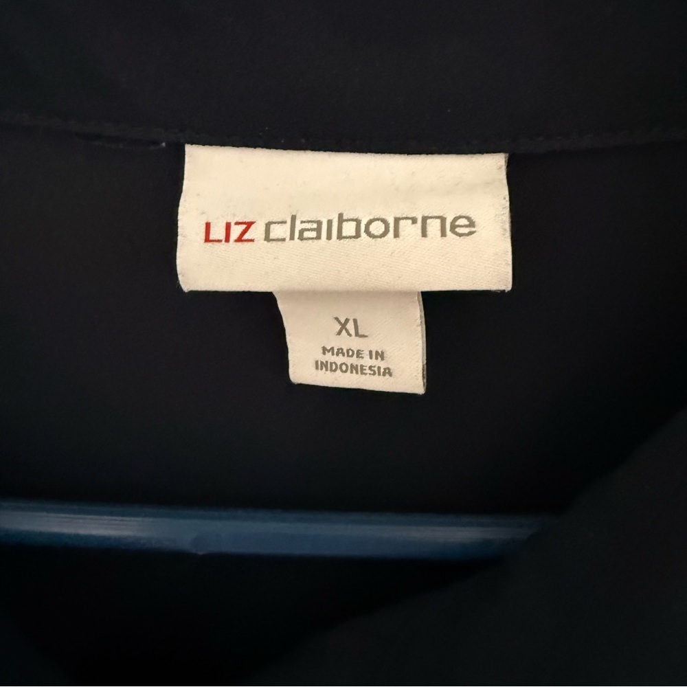 Liz Claiborne Midnight Blue Ruffle Blouse - Picture 4 of 6